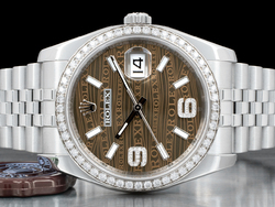 Rolex Datejust 116244 Jubilee Quadrante Cioccolato Onda Ghiera Diamanti
